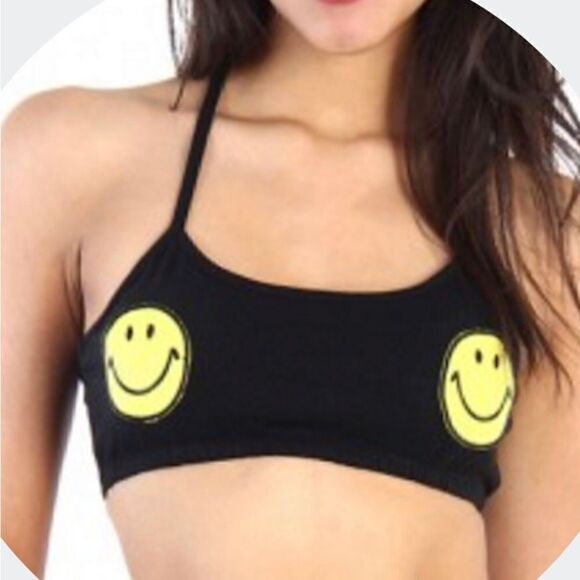 Smiley Face Crop bra top (S) - Picture 2 of 3
